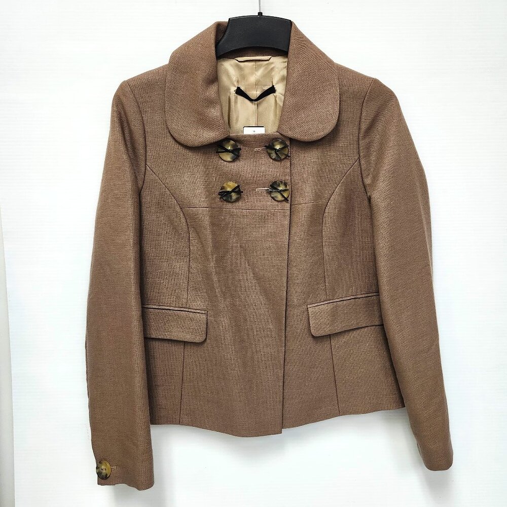 Oui Women's Brown Suit Jacket W/Buttons Size 6
